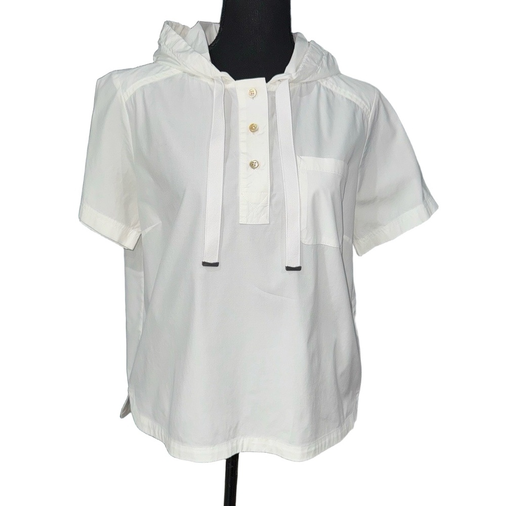 MARC By Marc Jacobs Women’s Cotton Poplin Hoodie Popover in White-Size Small - Picture 2 of 8
